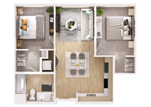 Two bedroom floor plan 